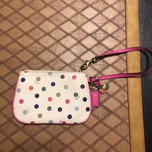 Coach wristlet different colors of Polka dots